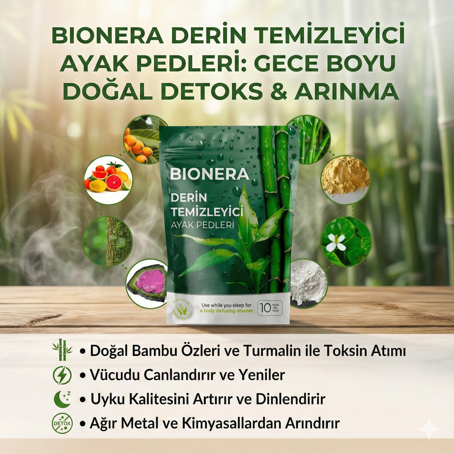 Bionera™ Japon Bambu Detoks Bandı (10'lu Arınma Paketi)